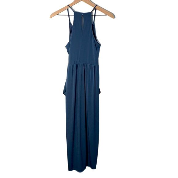 BCB Generation Blue Gray Halter Sundress Cocktail High Low Side Slits Women’s XS - Picture 2 of 9